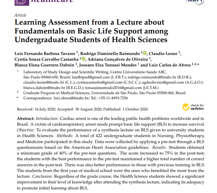 Learning Assessment from a Lecture about Fundamentals on Basic Life Support among Undergraduate Students of Health Sciences